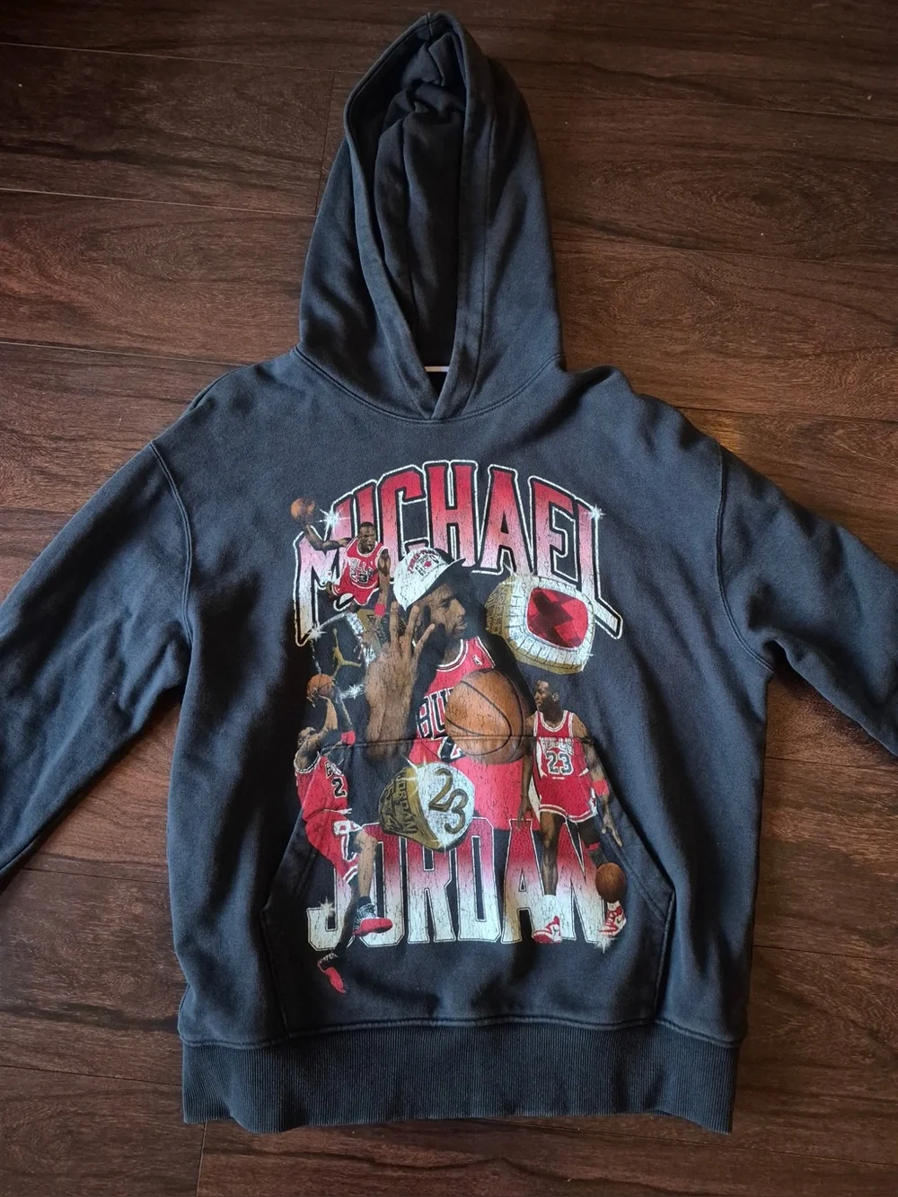 Jordan Men's Black Hoodie with Red Graphic
